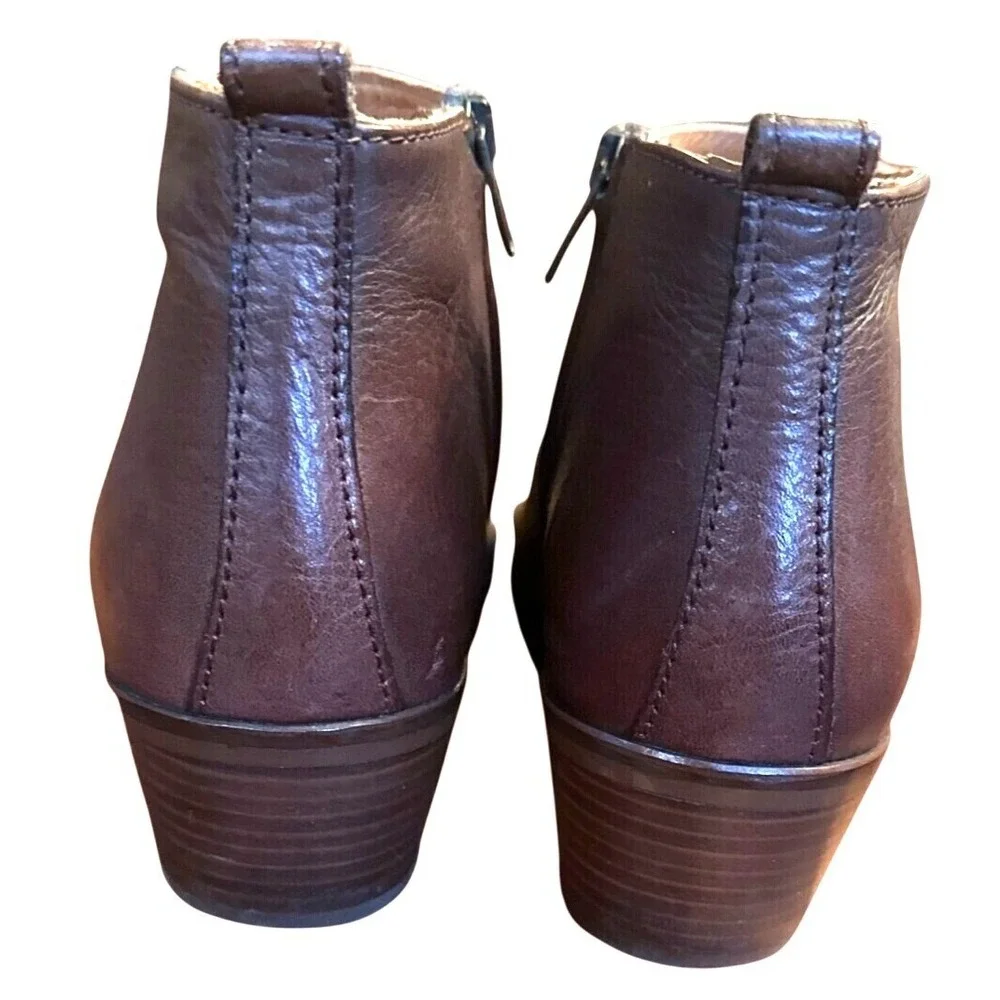 Madewell Woman Suede Leather Brown‎ Ankle Booties Zipper Western Sz 8